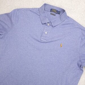 Polo Ralph Lauren Mens Pima Cotton Soft Touch Polo Shirt Blue Size L